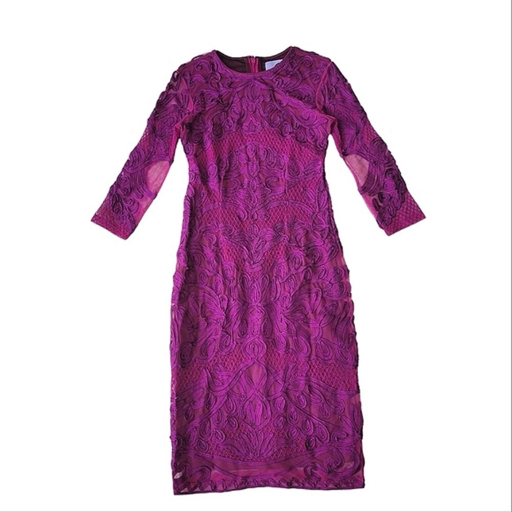 JS Collections 3/4-Sleeve Soutache sheath dress 4 - Picture 8 of 8